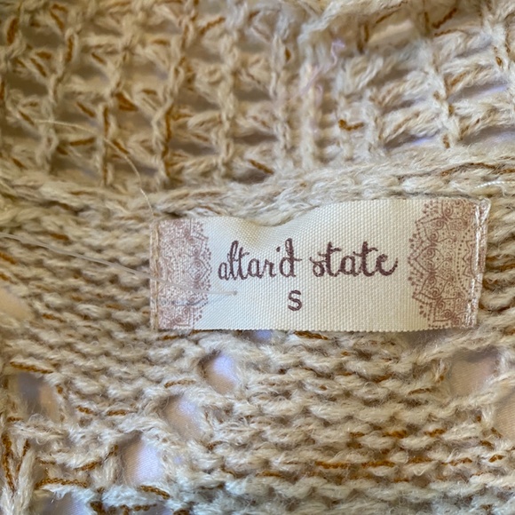 Altar'd State Oatmeal Cardigan with Fringe - Picture 4 of 6